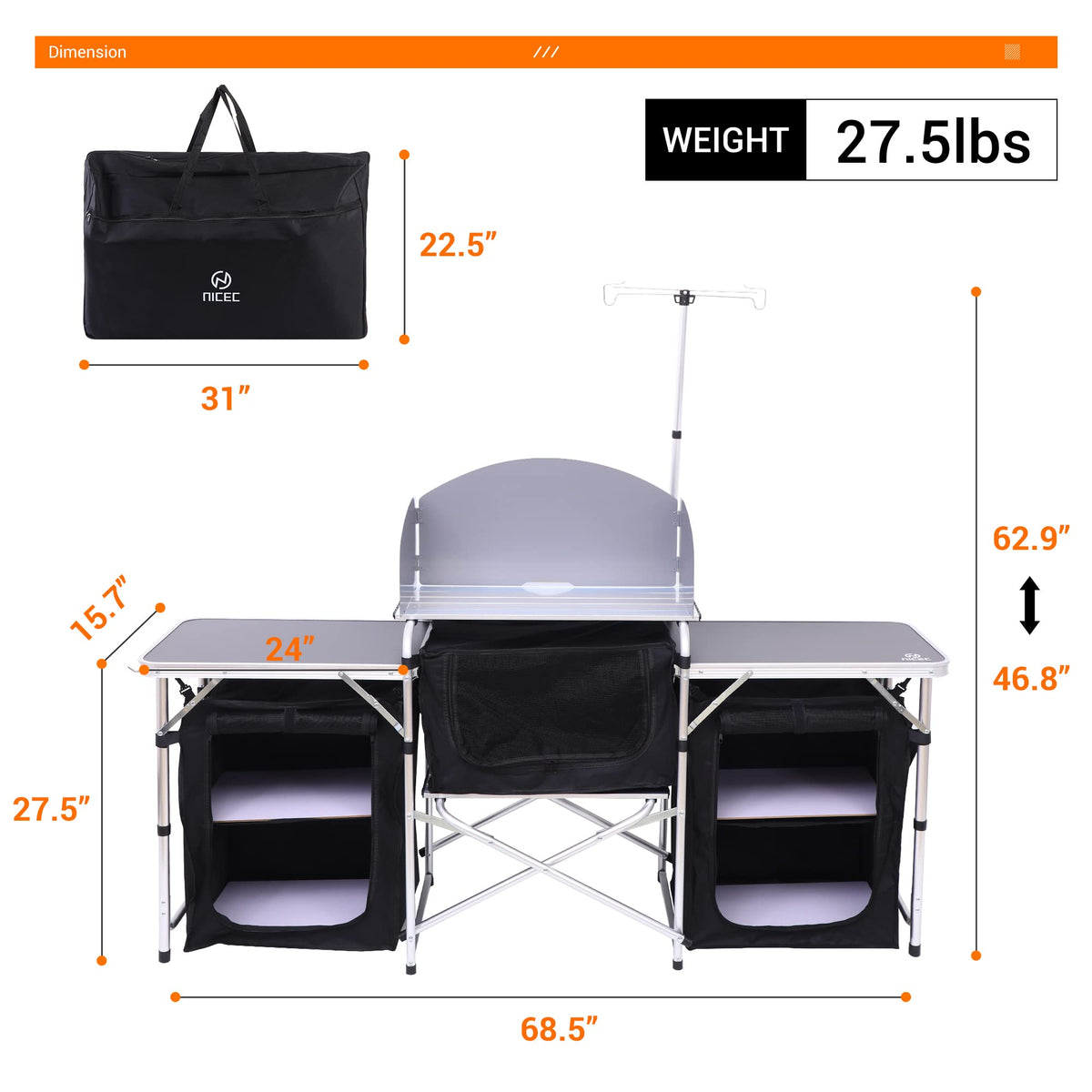 Folding Camping Cook Table S3165