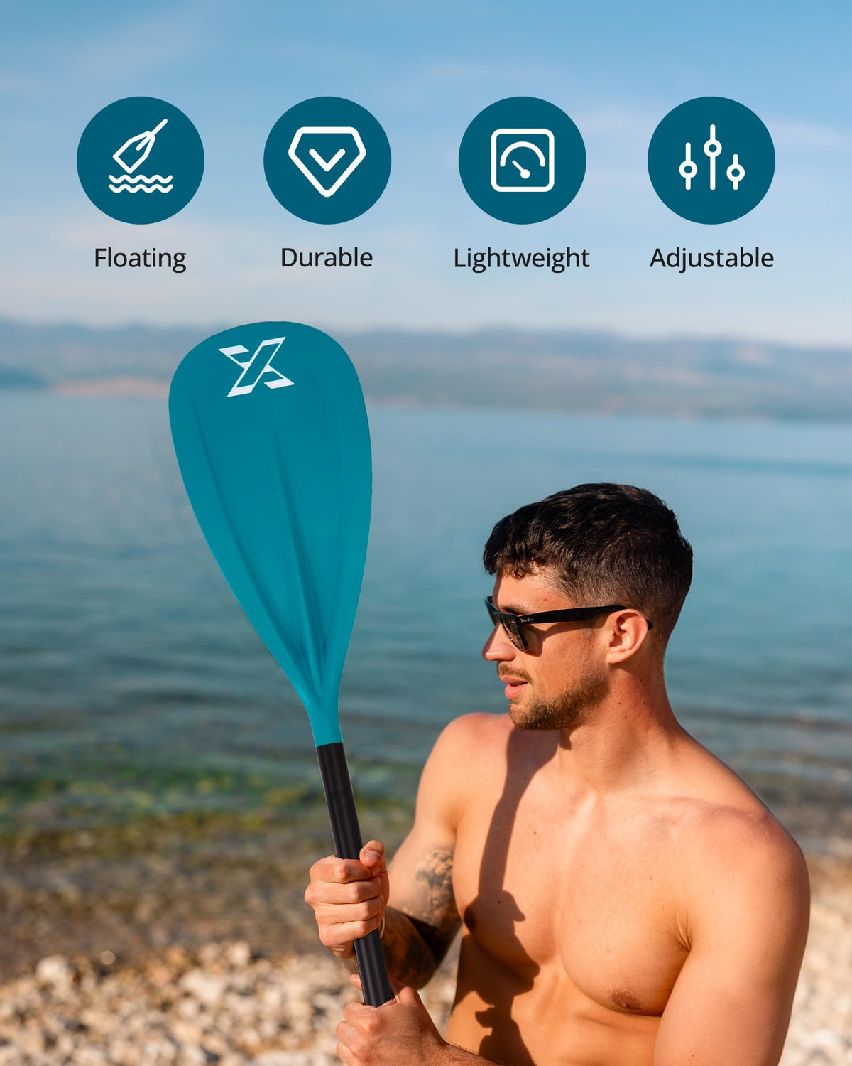 Adjustable SUP Paddle with Fiber Blade U365647