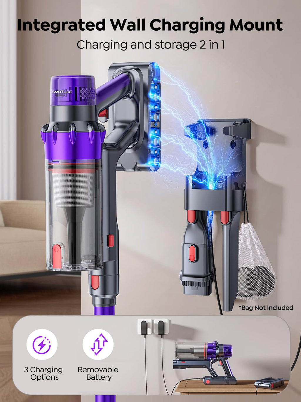 650W 55KPA 70Mins Cordless Stick Vacuum Cleaner P540