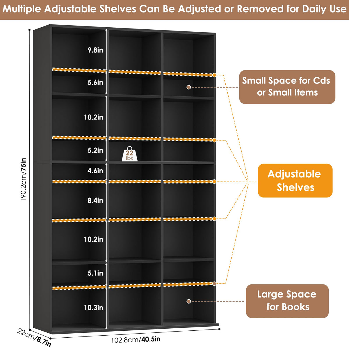 75'' H Black 27 Cube Bookshelf P71853