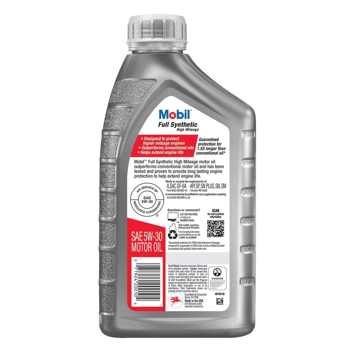 Full Synthetic High Mileage 5W-30 Motor Oil 1 Quart Pack of 6 P260