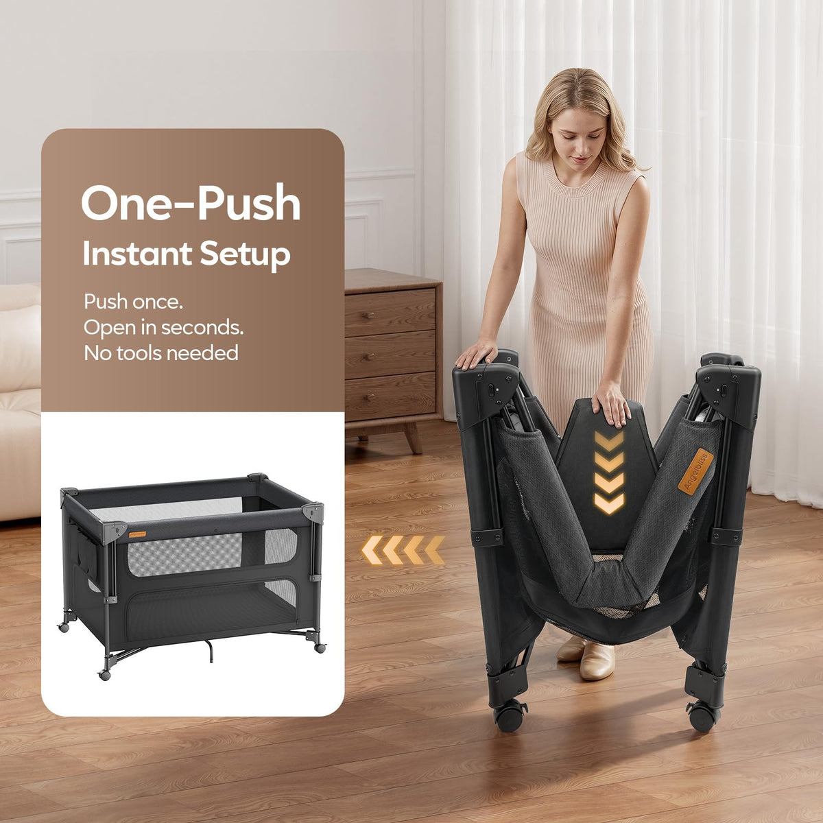 5-in-1 Baby Bassinet Bedside Crib with Changing Table S317815