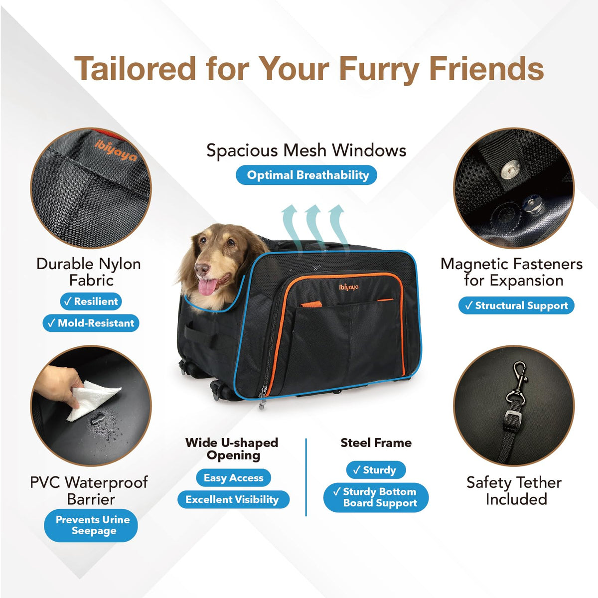 Expandable Pet Carrier for Dogs and Cats O1980