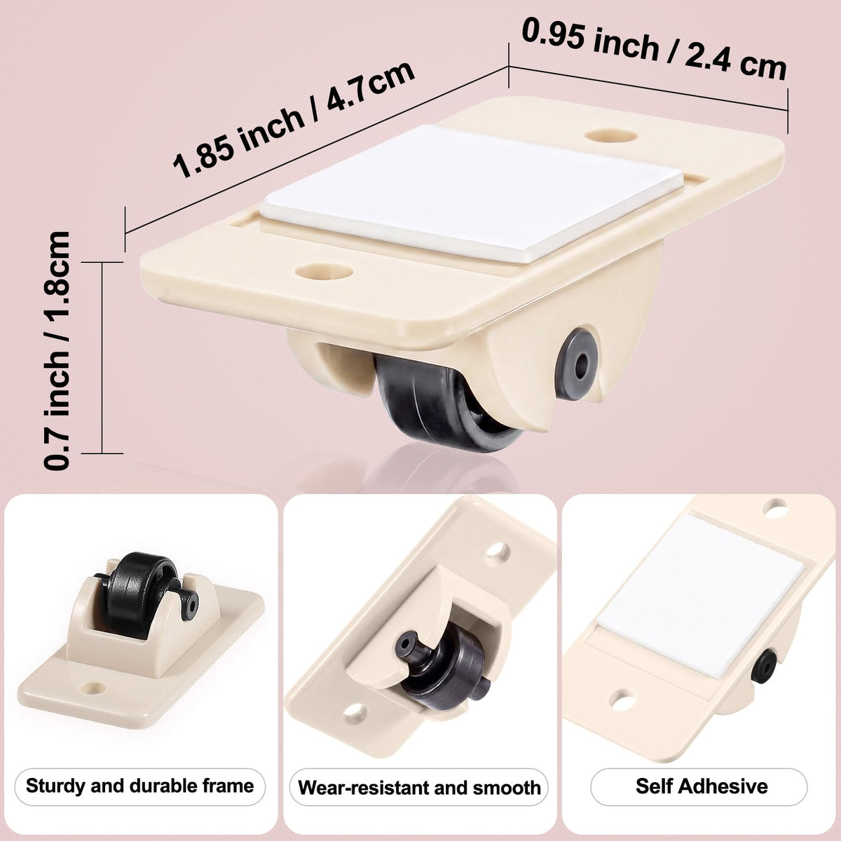 24 Pack Self Adhesive Mini Casters X627133