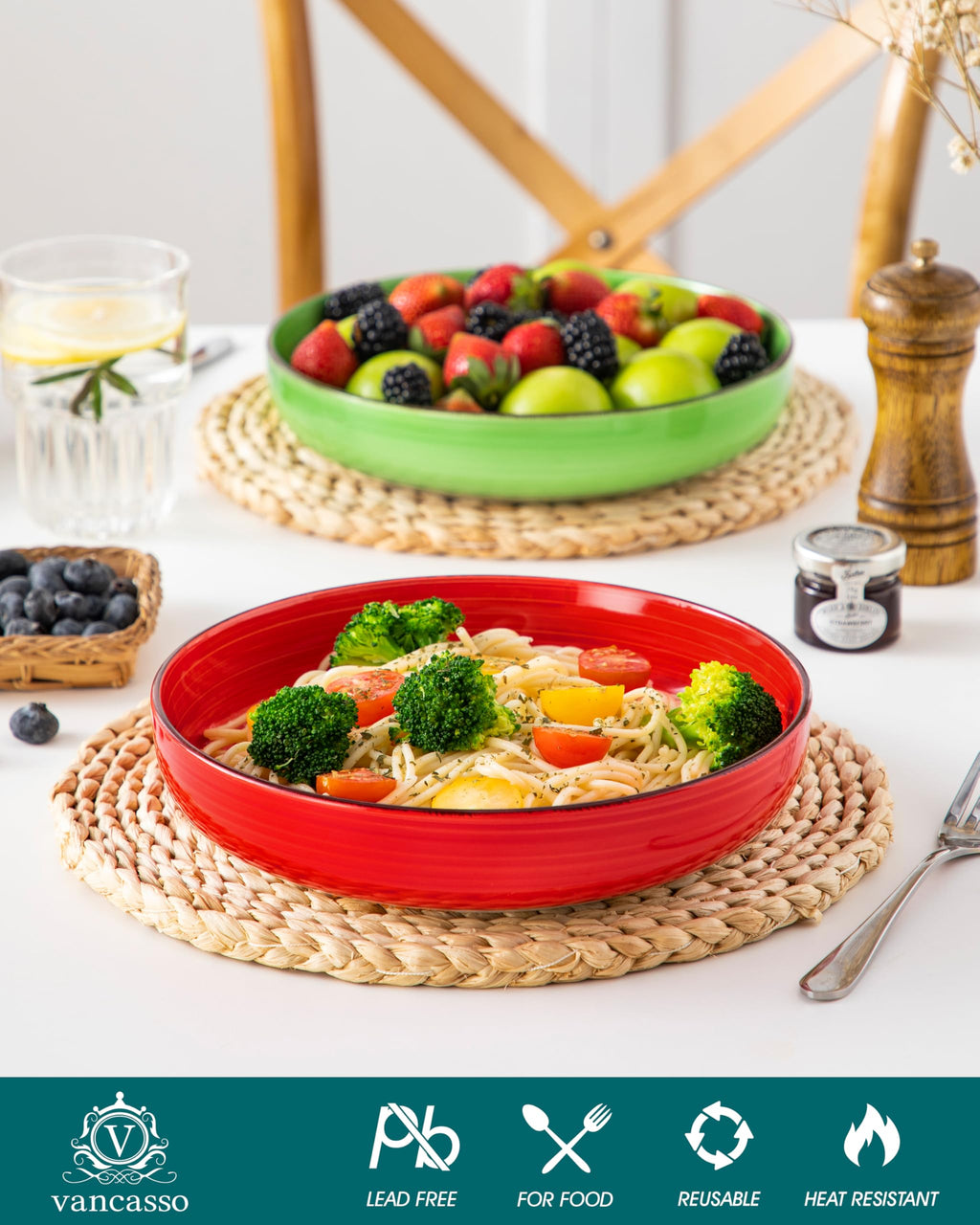 46 oz Ceramic Pasta Bowls Set of 4 M972754