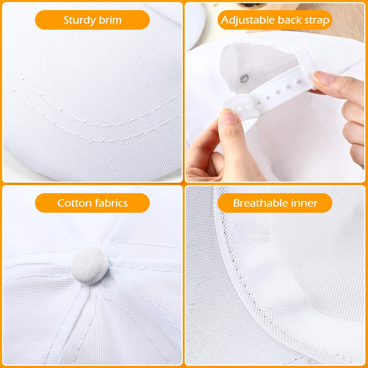 White Adjustable Baseball Hat Z1743