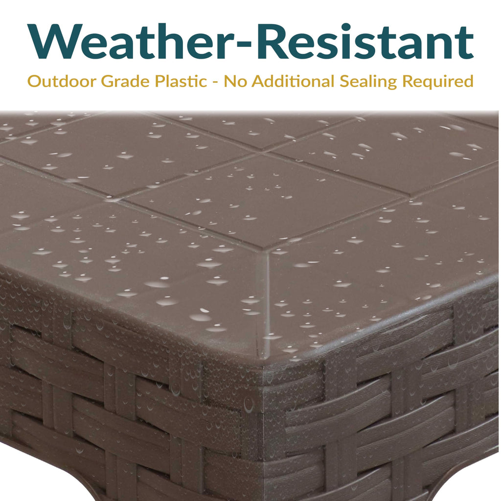 Brown Plastic Side Table Set of 2 V419