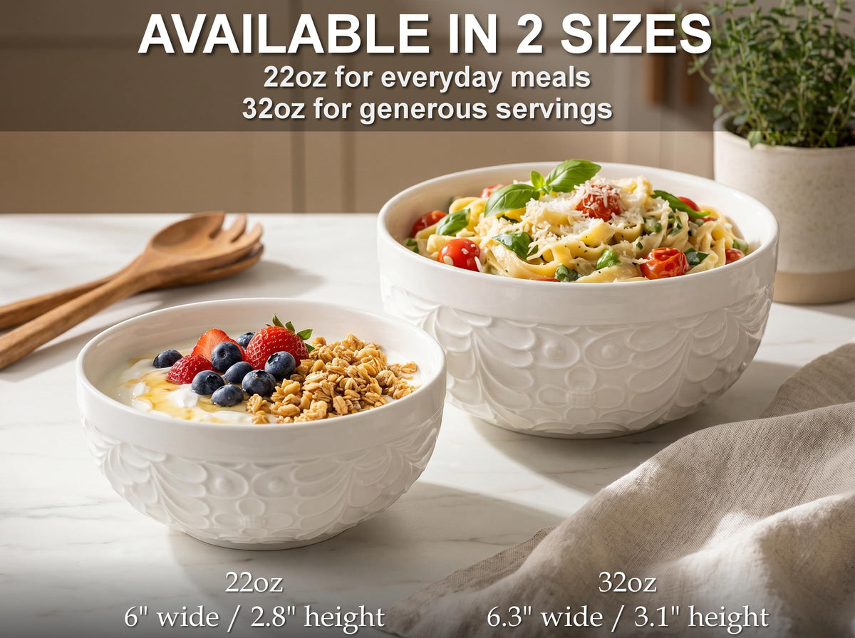 22 Oz Ceramic Bowls Set of 4 N318824