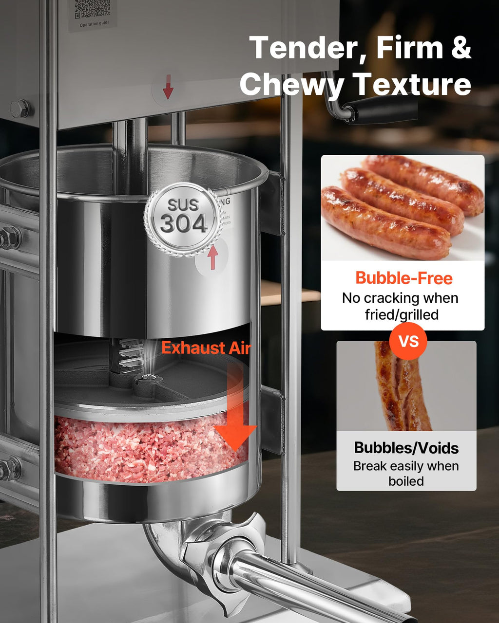 10 L Stainless Steel Vertical Manual Sausage Stuffer I3045