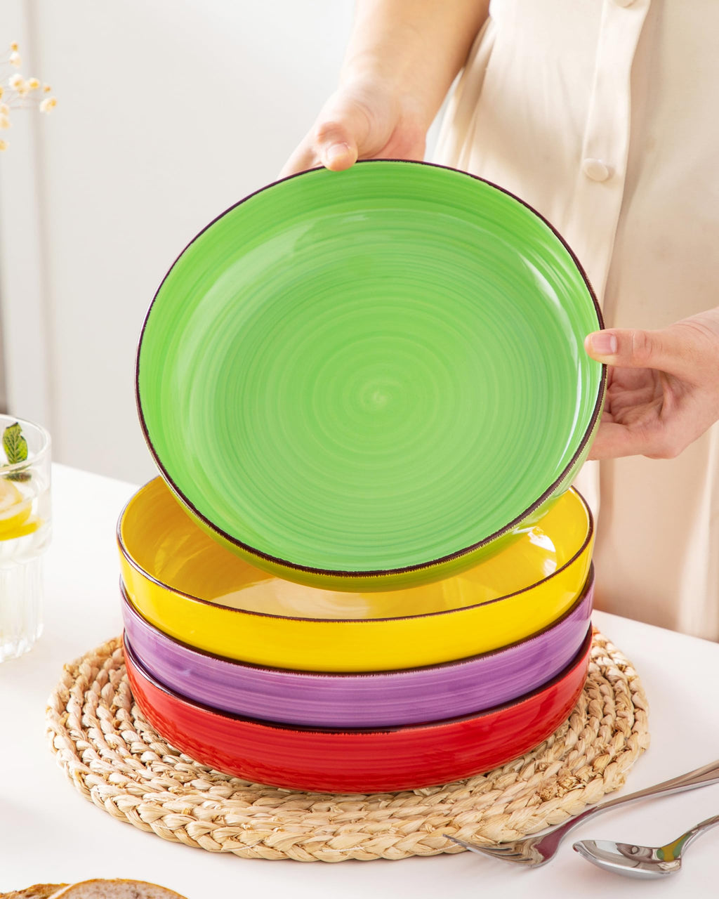 46 oz Ceramic Pasta Bowls Set of 4 M972754