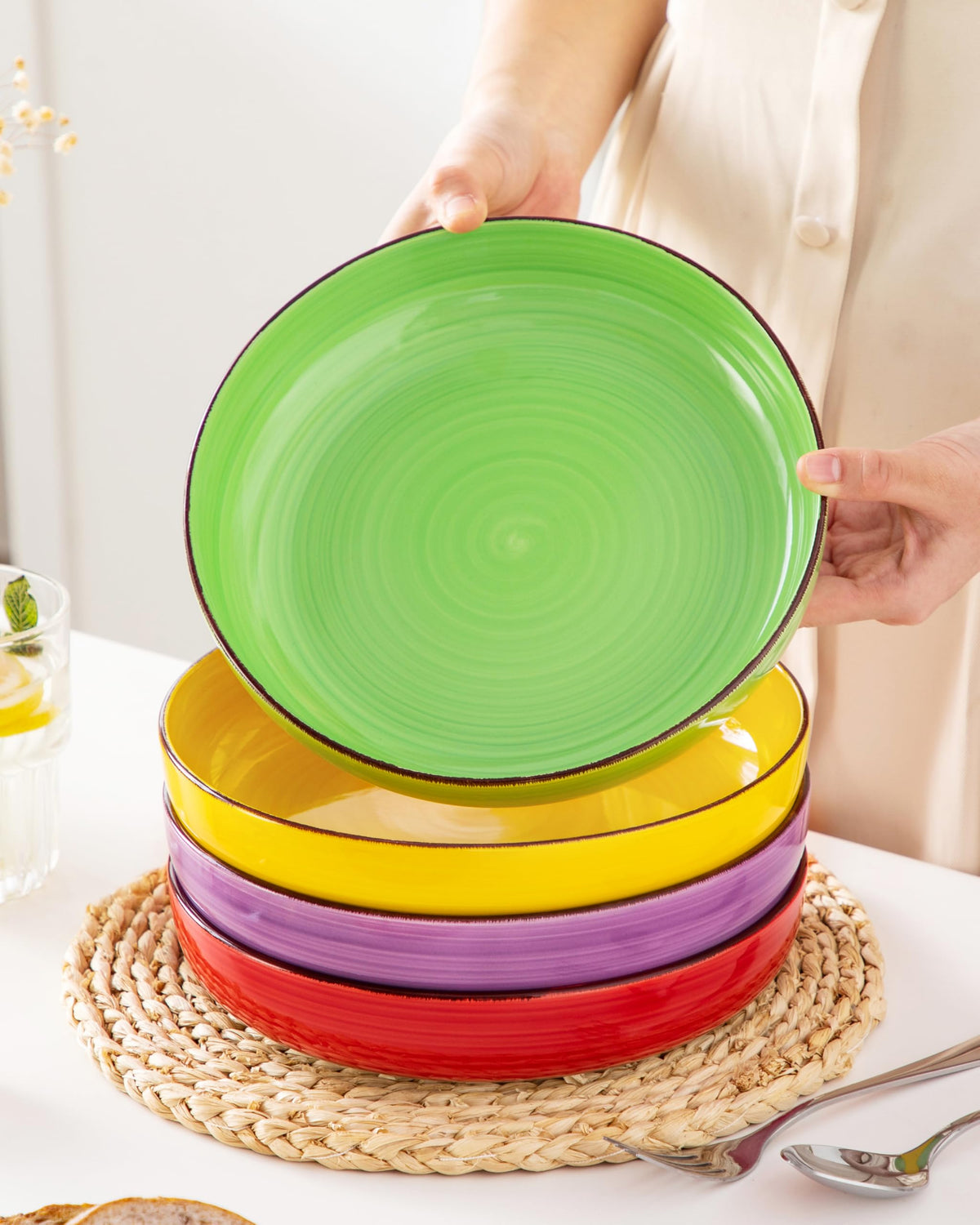46 oz Ceramic Pasta Bowls Set of 4 M972754