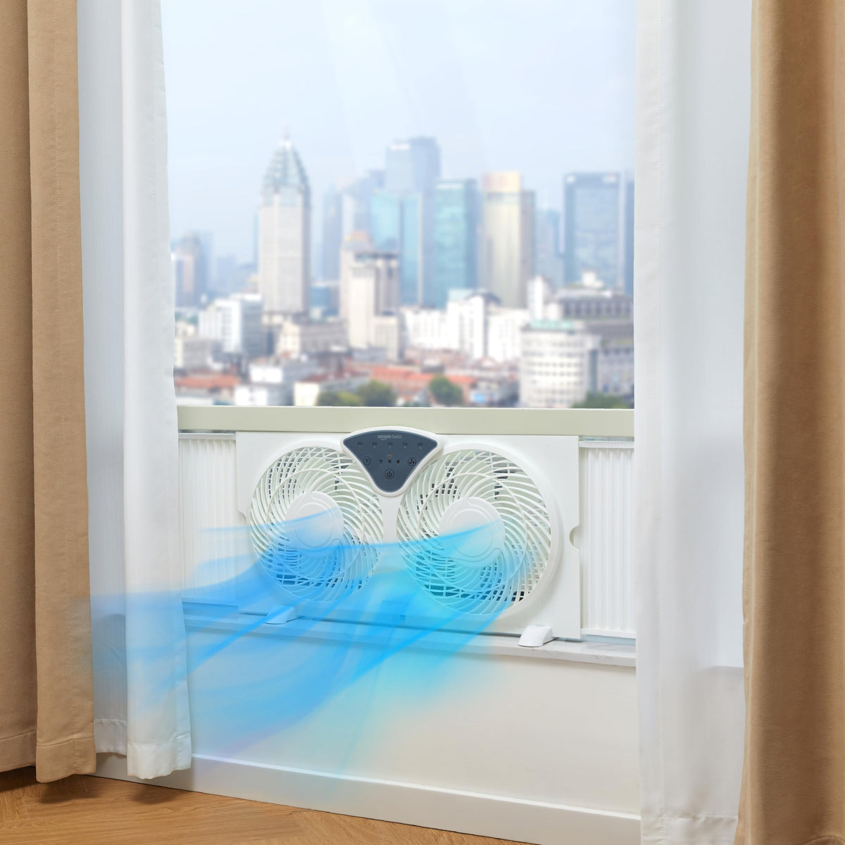 Twin Window Fan with Reversible Airflow, 3 Speeds, White H33495