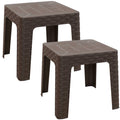 Brown Plastic Side Table Set of 2 V419