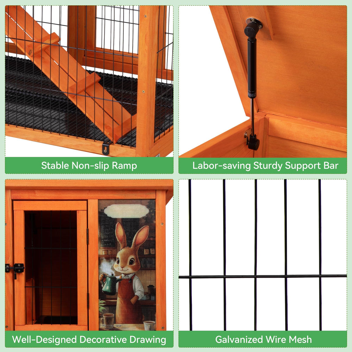 Rabbit Hutch with Wire Floor & Removable Tray P211499