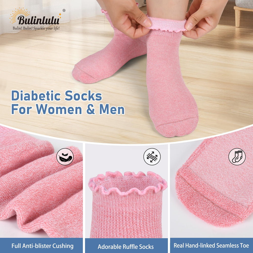 Women's 6 Pairs Non-Binding Diabetic Socks Size 9-11 K9934