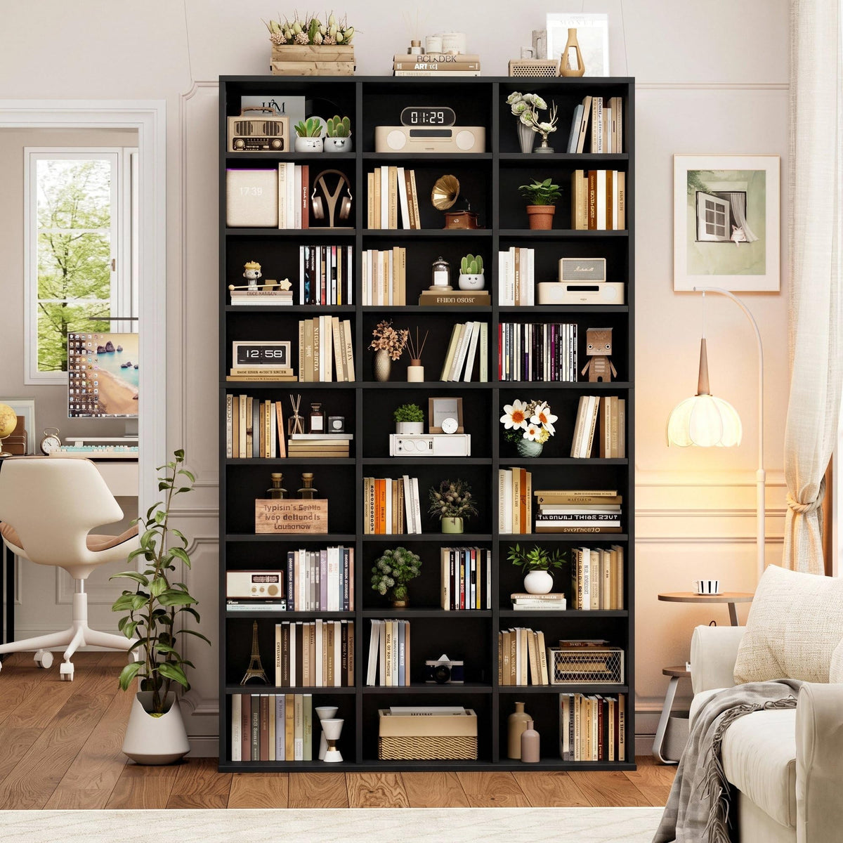 75'' H Black 27 Cube Bookshelf P71853