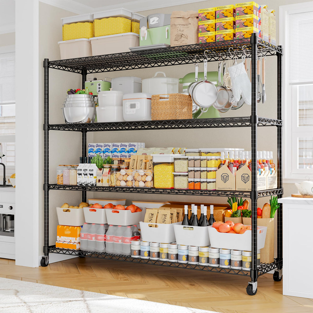 4-Tier Heavy Duty Shelving with Wheels G812