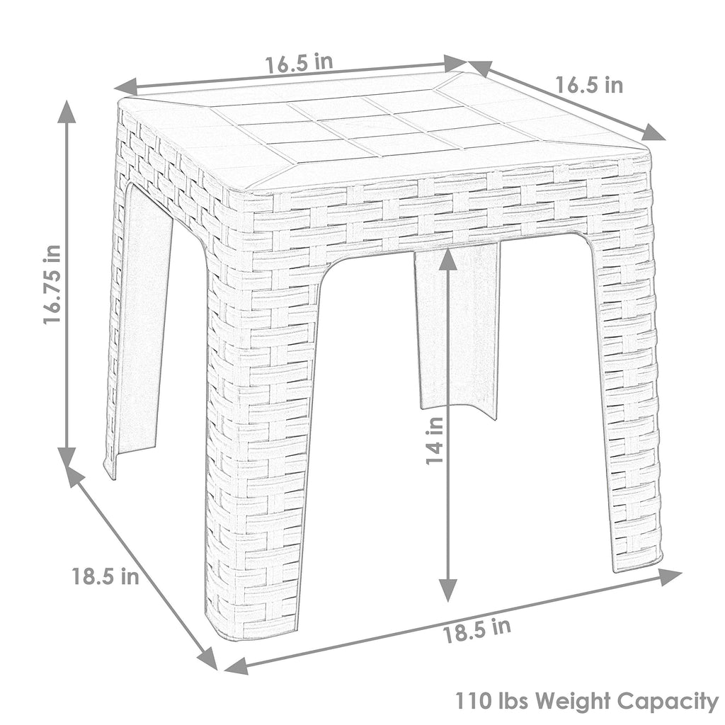 Brown Plastic Side Table Set of 2 V419