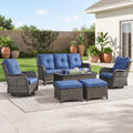 Grey Wicker 6 Piece Patio Furniture Set Q562