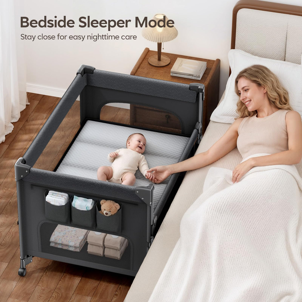 5-in-1 Baby Bassinet Bedside Crib with Changing Table S317815