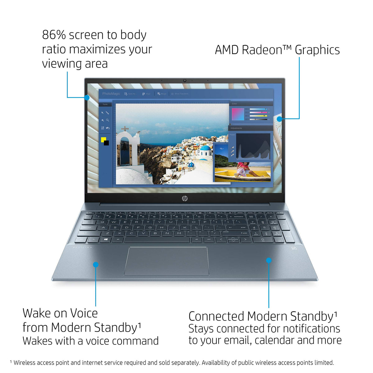 15.6" FHD Laptop AMD Ryzen 5 5500U 8GB 512GB SSD Windows 10 Horizon Blue M719976