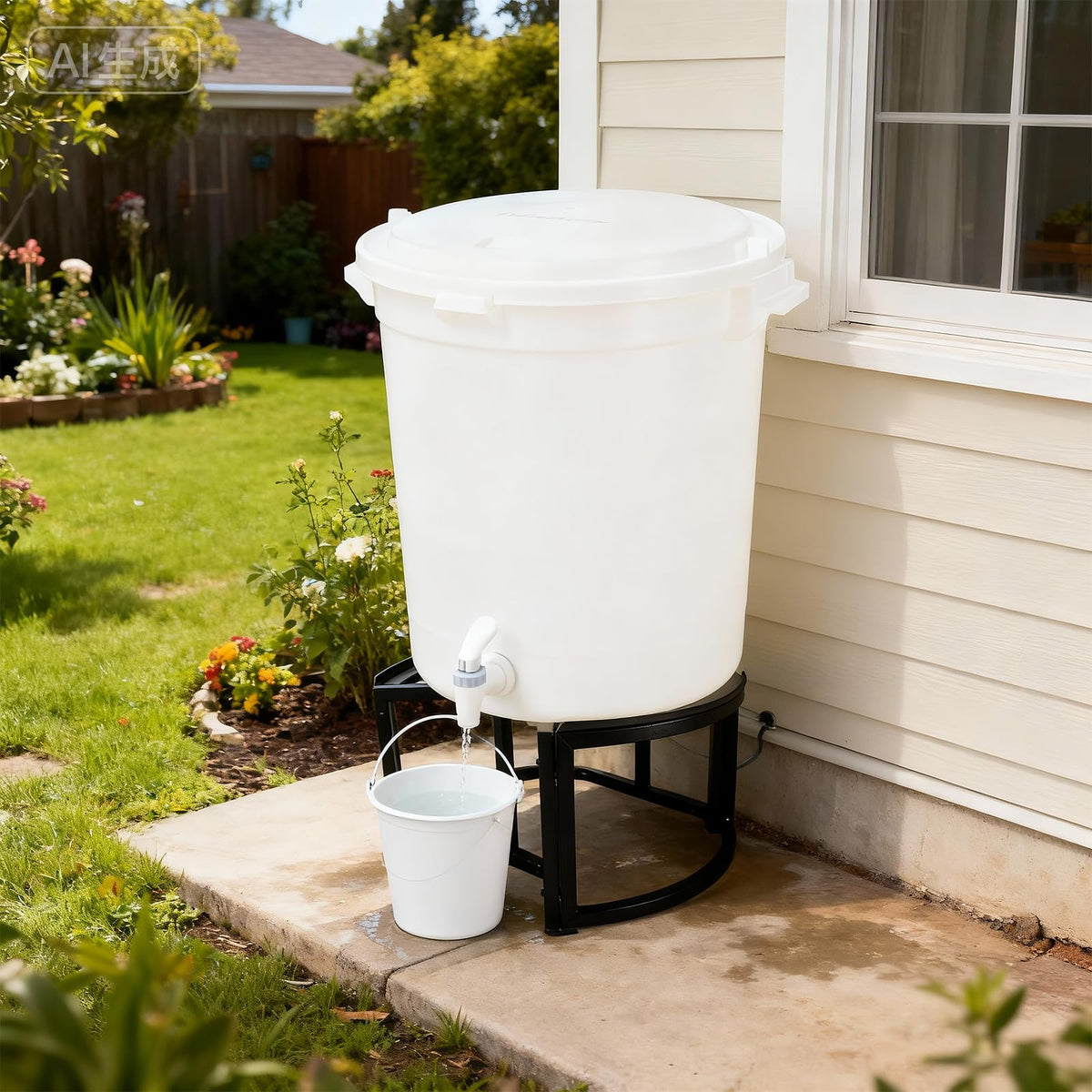 Stainless Steel Rain Barrel Stand for 45/50/55 Gallon Tanks N6887