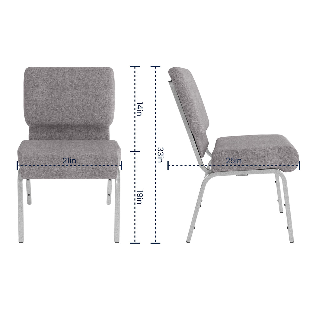 Gray 21" W Stacking Church Chair 4-Pack S802