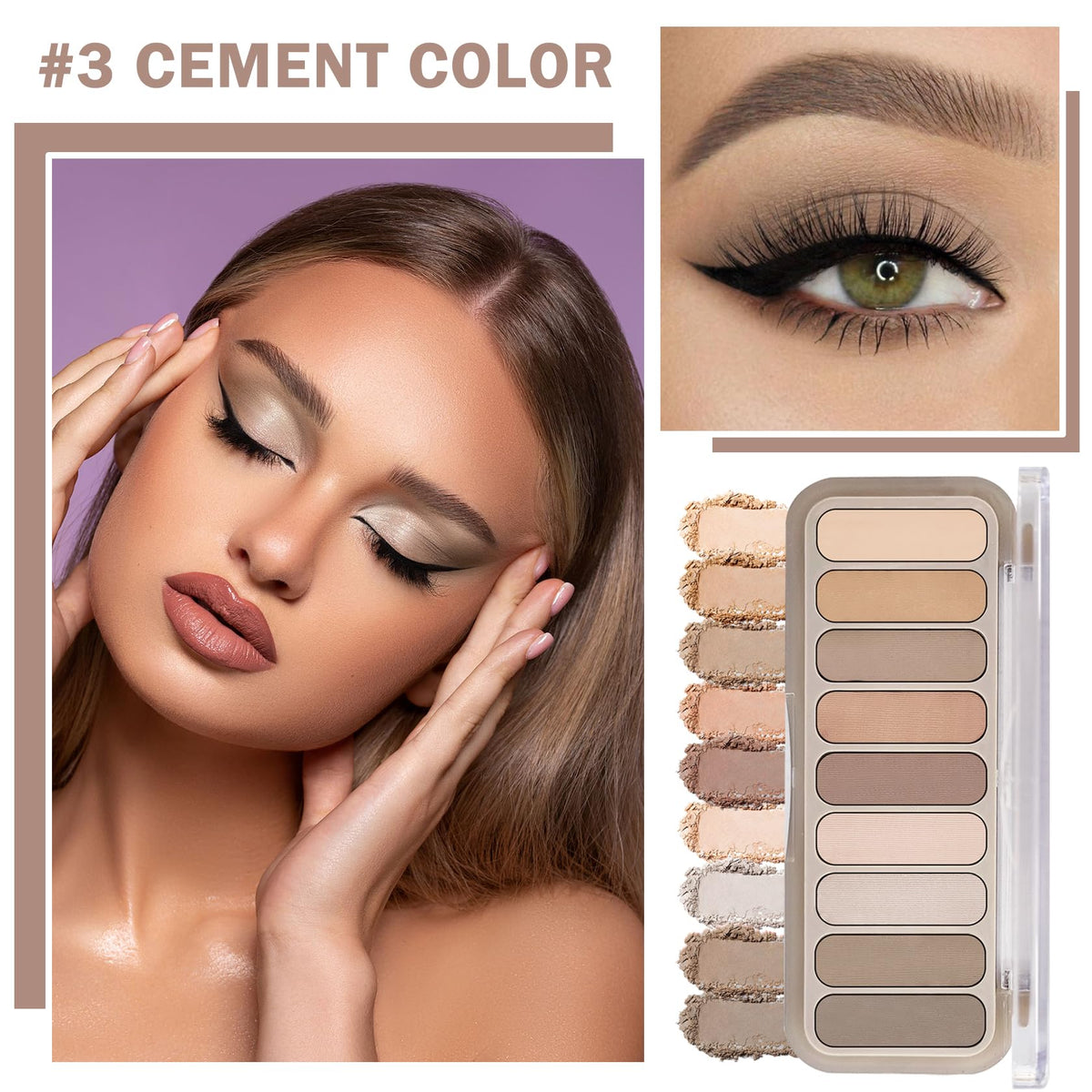 Matte Naked Eyeshadow Palette with Brush Q596463