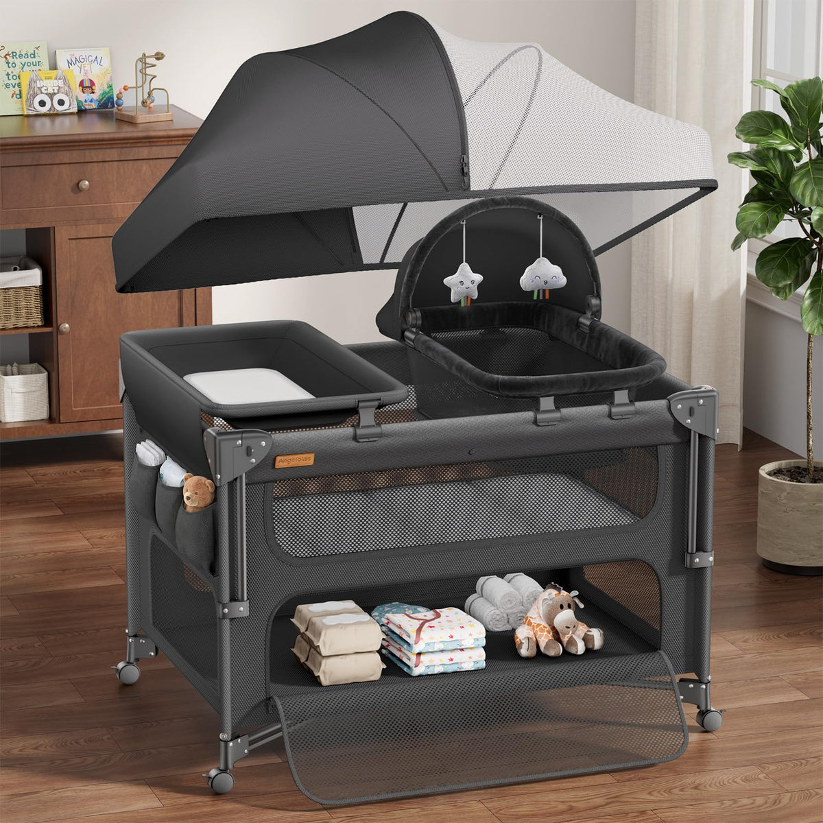 5-in-1 Baby Bassinet Bedside Crib with Changing Table S317815
