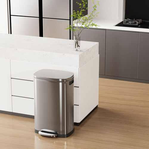 13 Gal Stainless Steel Kitchen Trash Can O58795