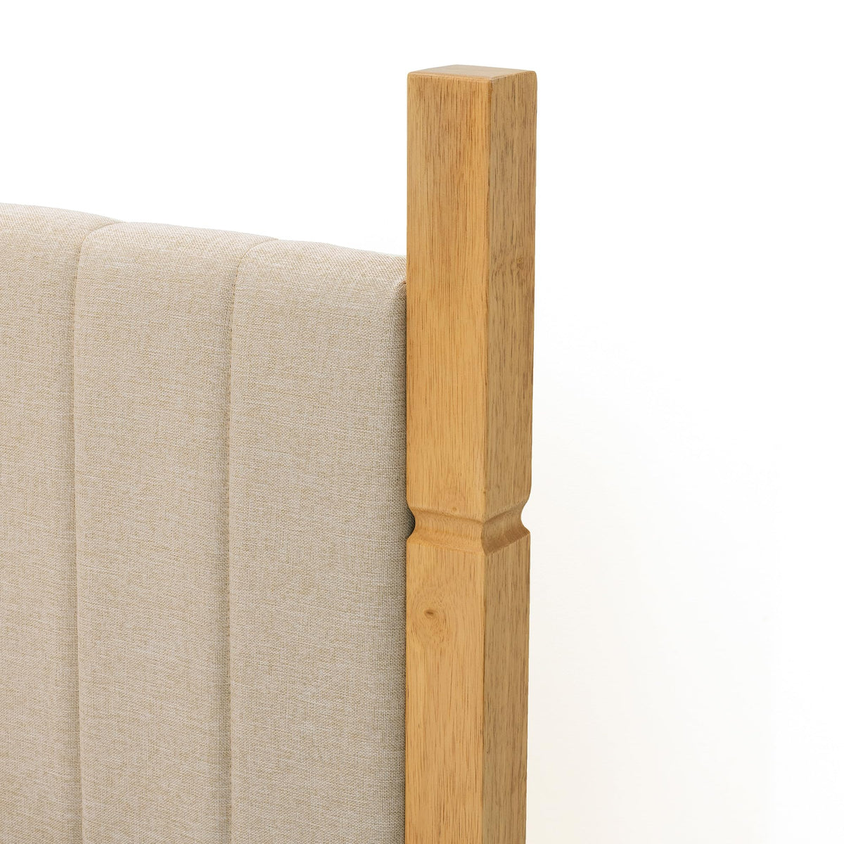 Queen Size Beige Linen Bed Frame with Headboard K832407