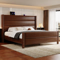 King Size Brown Faux Leather Platform Bed Frame E803500