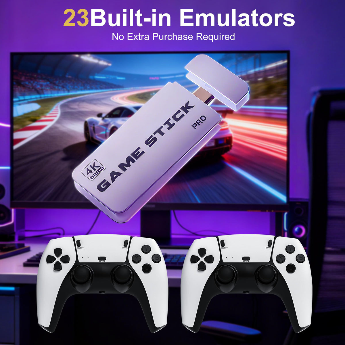 Retro Gaming Console with 20k+ Classic Games, 4K HDMI, Dual Wireless Controllers, 64GB K67346
