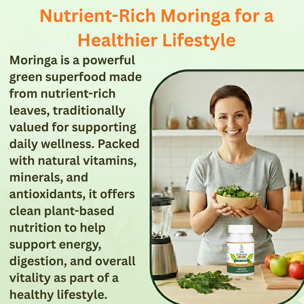 Organic Moringa Capsules 800mg 120 Count M420
