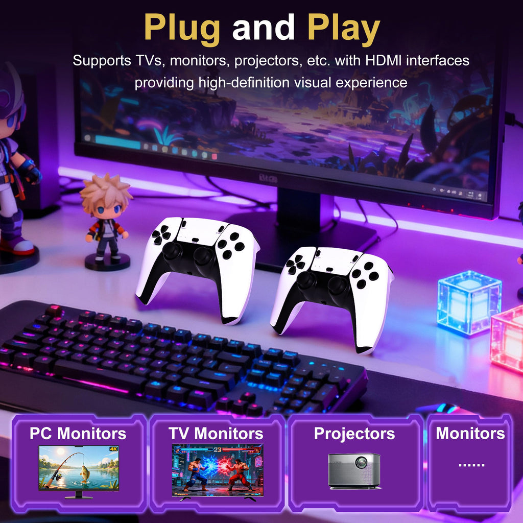 Retro Gaming Console with 20k+ Classic Games, 4K HDMI, Dual Wireless Controllers, 64GB K67346