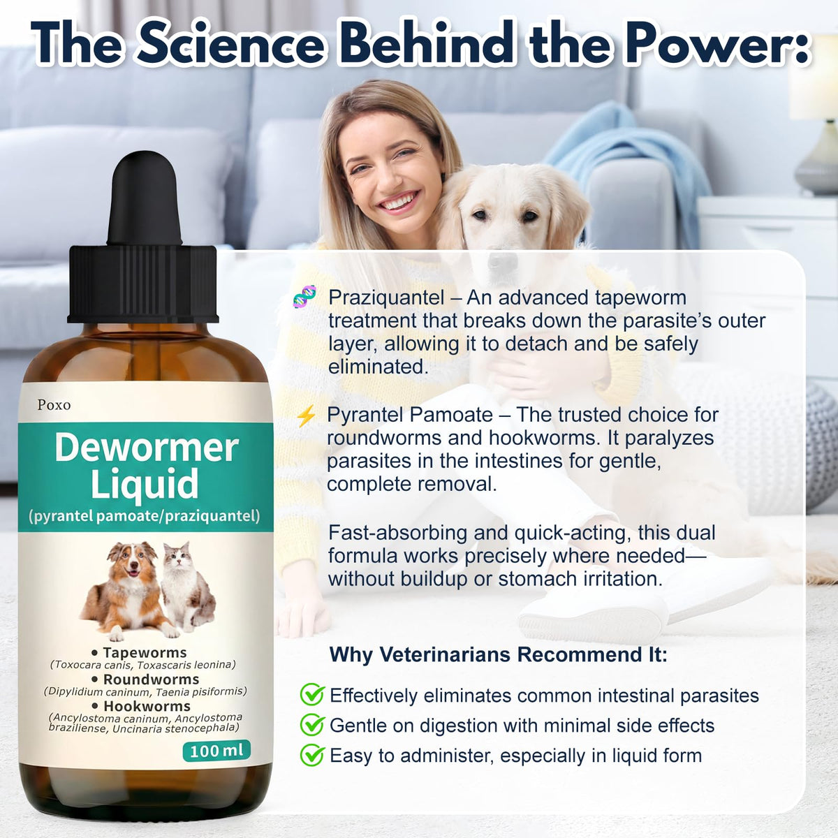 Broad Spectrum Dewormer Liquid for Cats and Dogs 100 mL D352