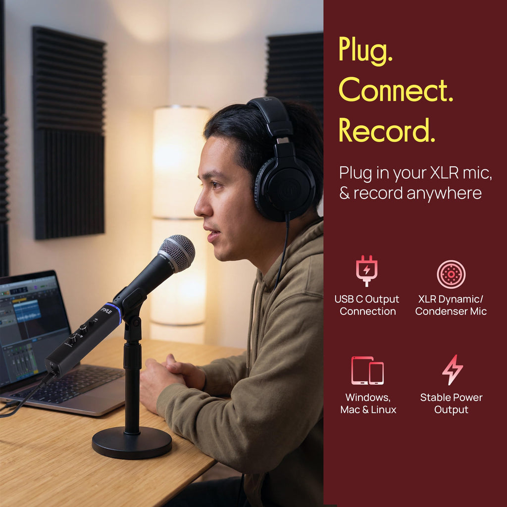 XLR-to-USB Microphone Signal Adapter with Phantom Power L237