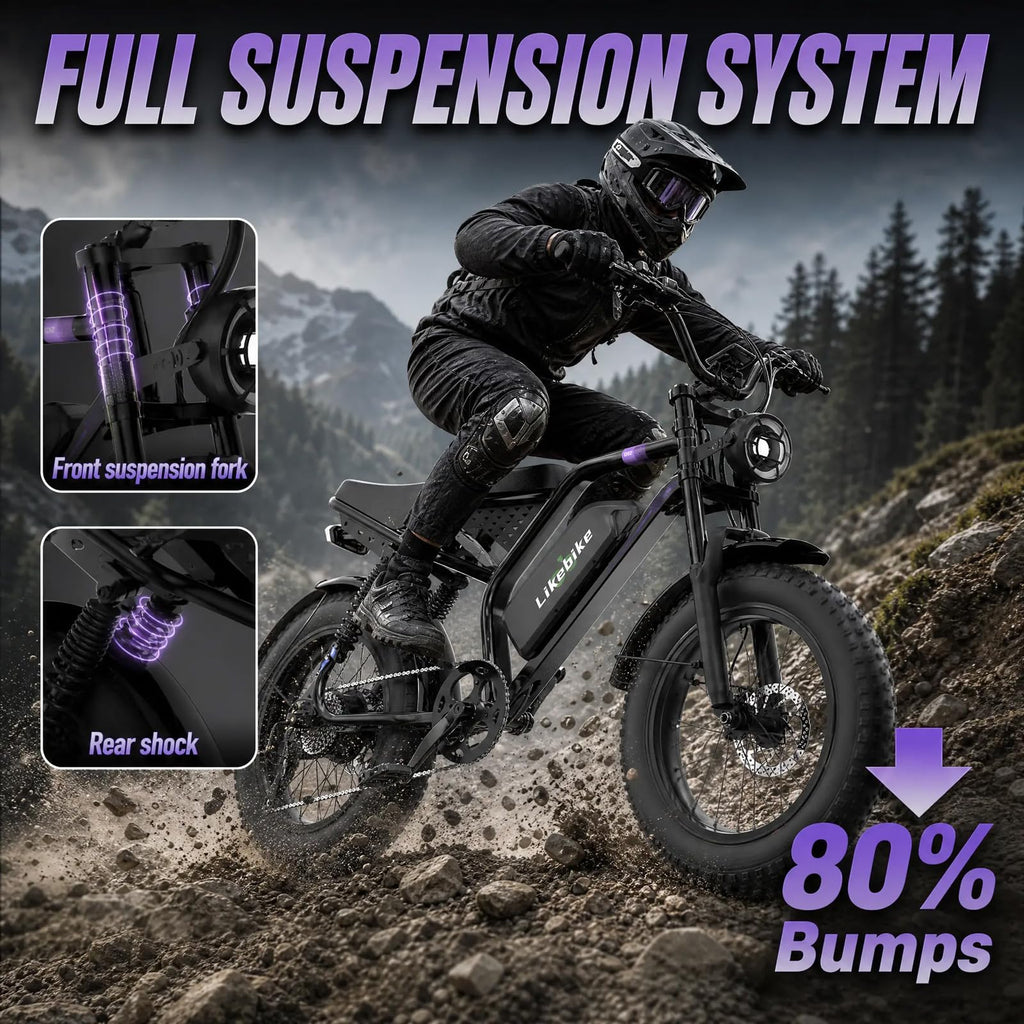 1500W 80 Miles 48V 20AH Electric Bike N218692