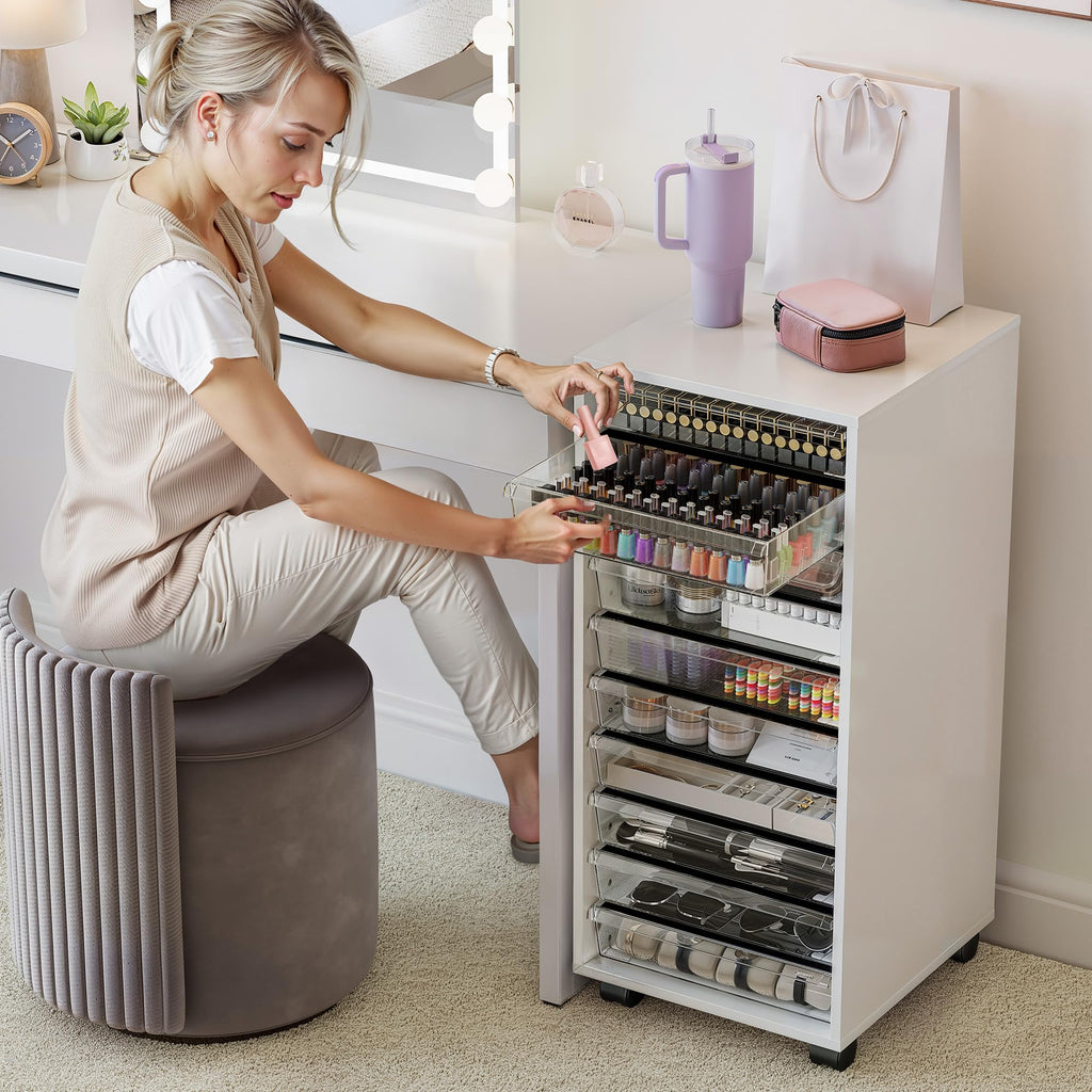White 10 Drawer Rolling Storage Cart K741148