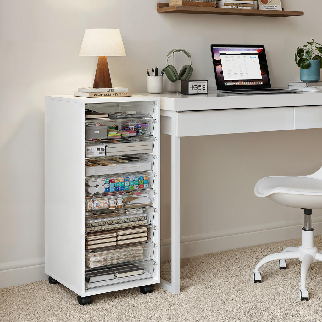 White 10 Drawer Rolling Storage Cart K741148