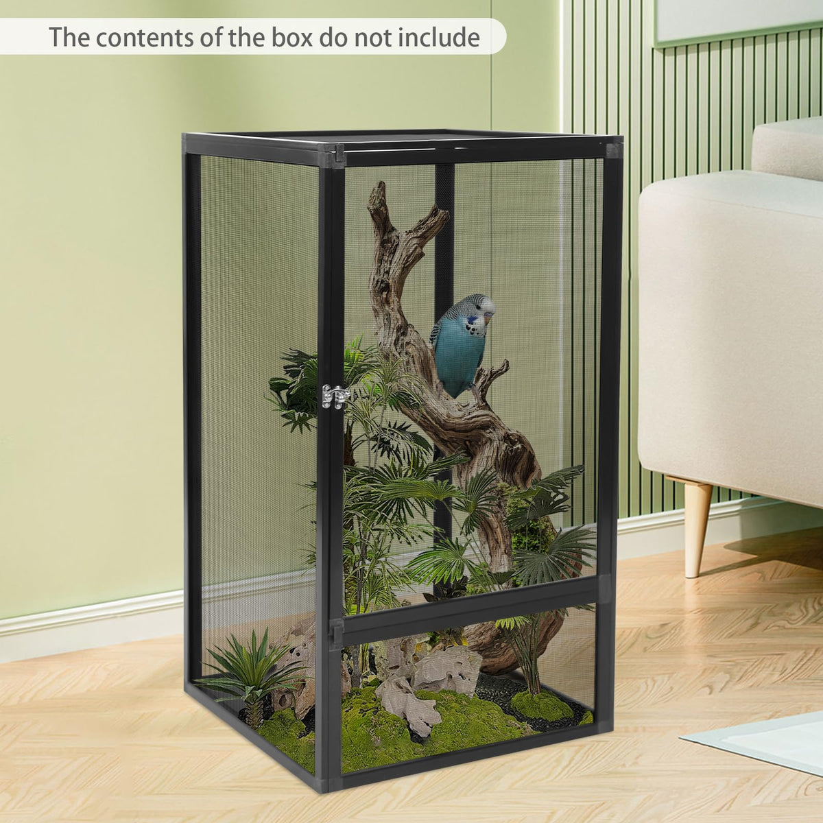 17.72" L×17.72" W×31.50" H Reptile Enclosure with Escape-Proof Lock M6333
