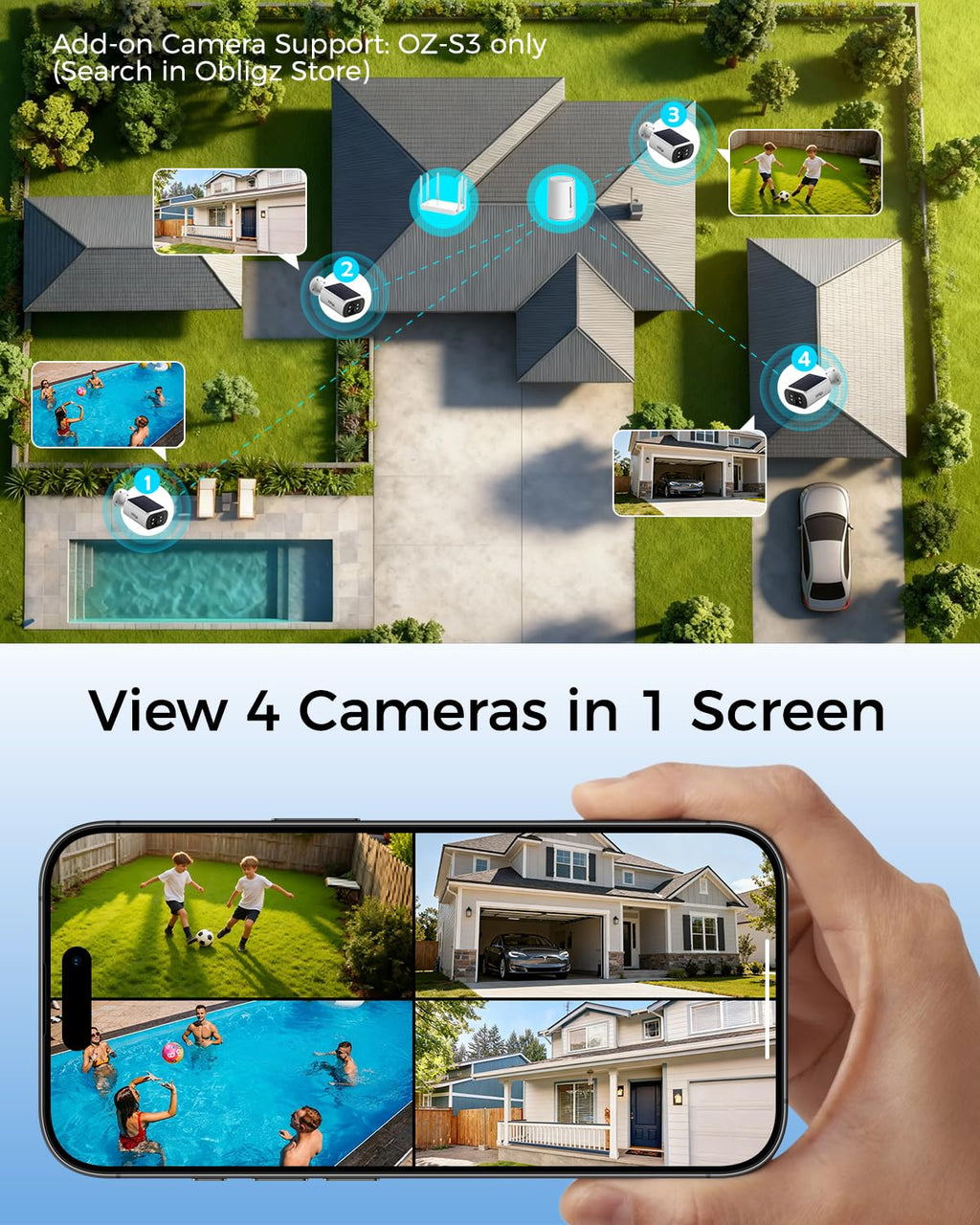 4MP Solar Security Cameras Wireless Outdoor K8026