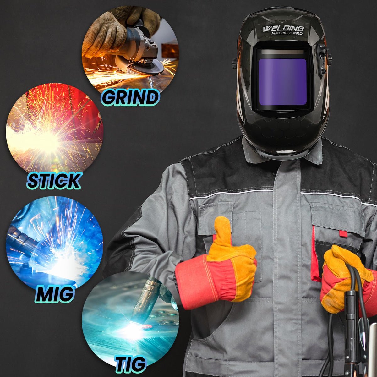Auto Darkening True Color Solar Powered Welding Helmet P874