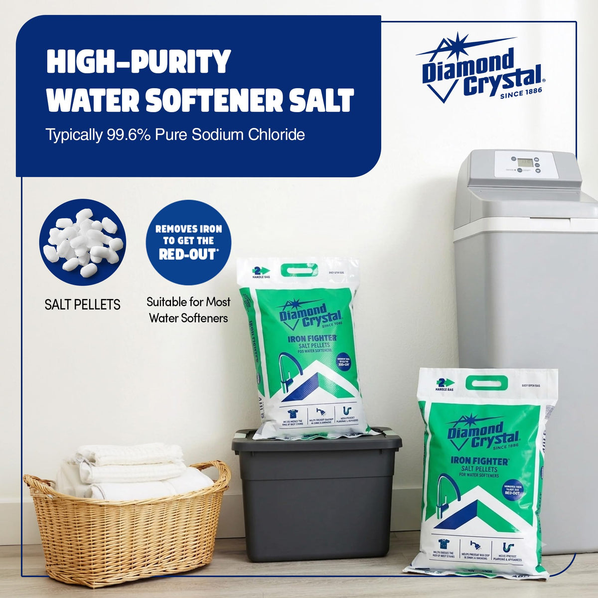 3 Pack Water Softener Salt Pellets, 40 lb N449