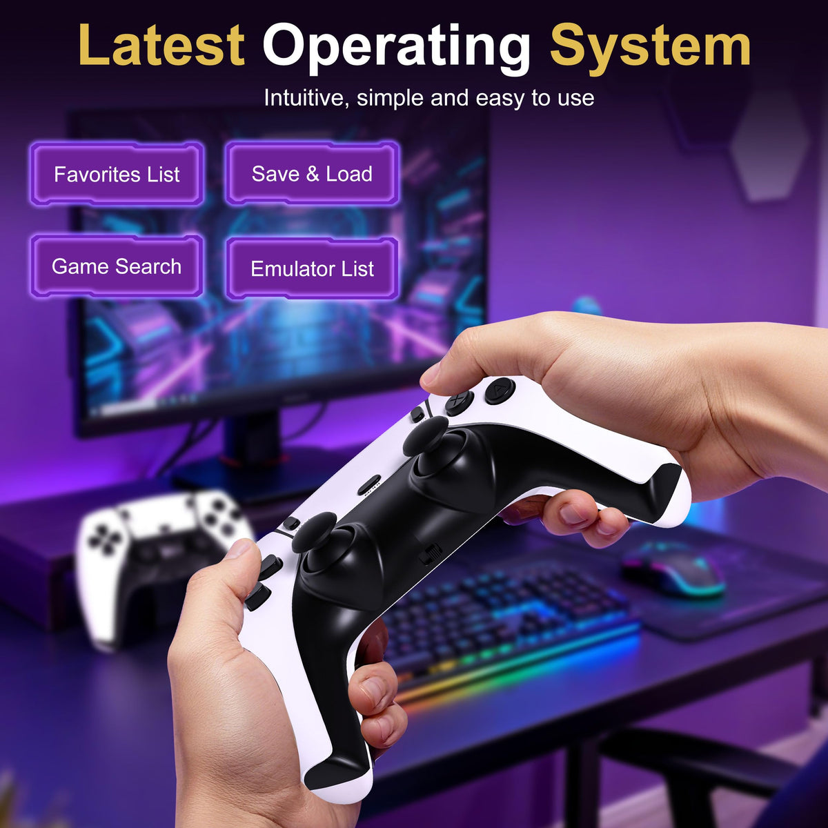 Retro Gaming Console with 20k+ Classic Games, 4K HDMI, Dual Wireless Controllers, 64GB K67346