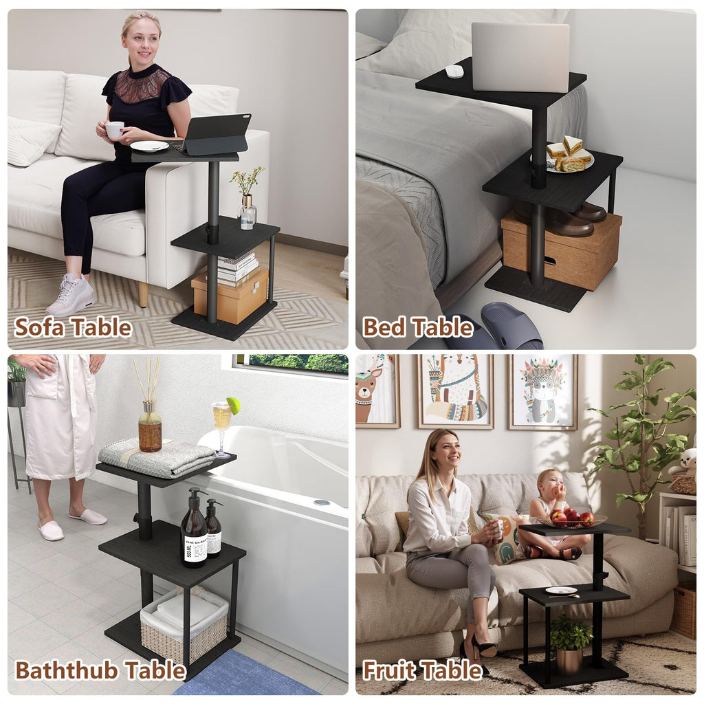 Swivel Side Table with Storage Shelf S895351