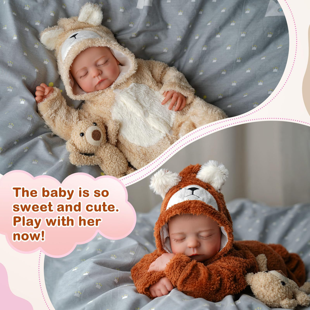 20 inch Soft Body Poseable Baby Doll S819