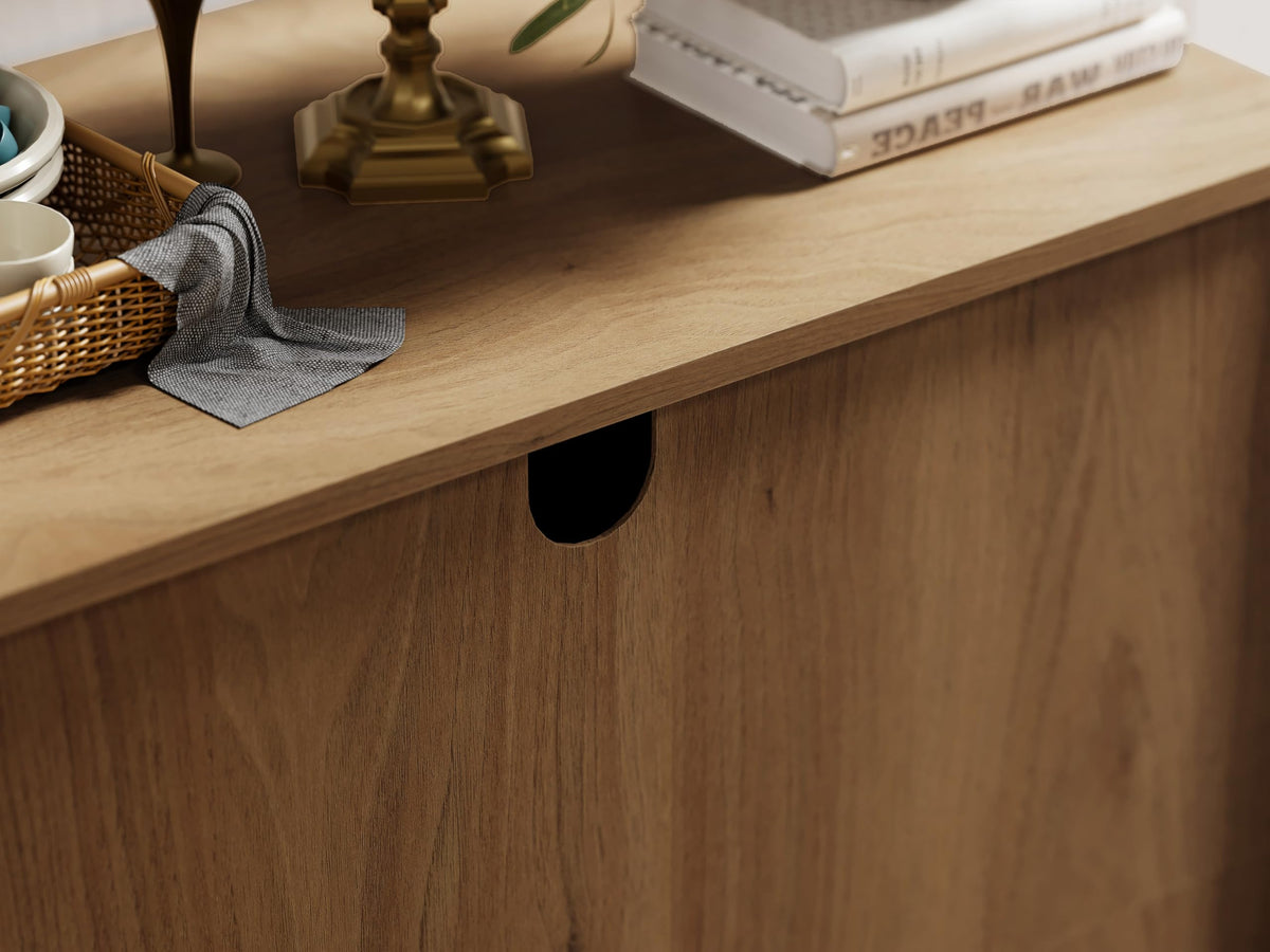 Oak Buffet Sideboard Cabinet with Adjustable Shelves W35667