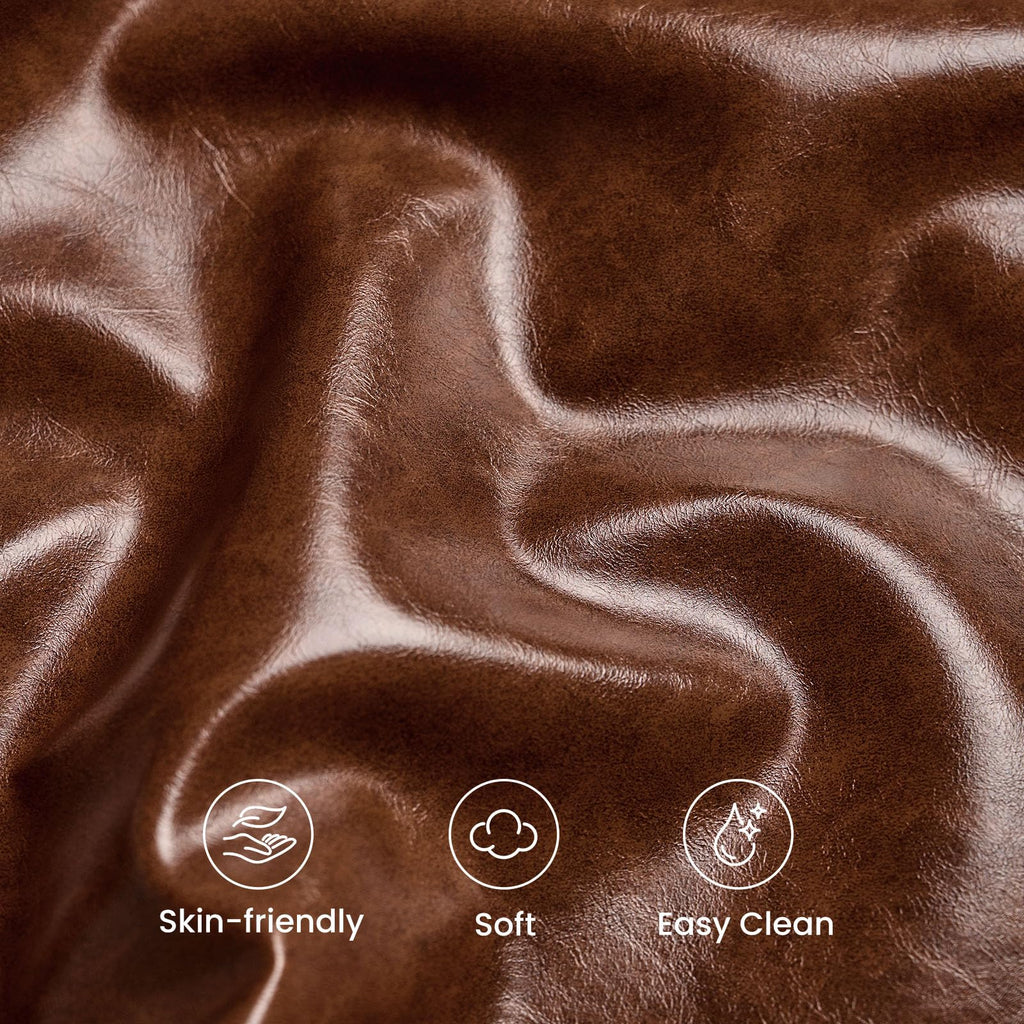 King Size Brown Faux Leather Platform Bed Frame E803500