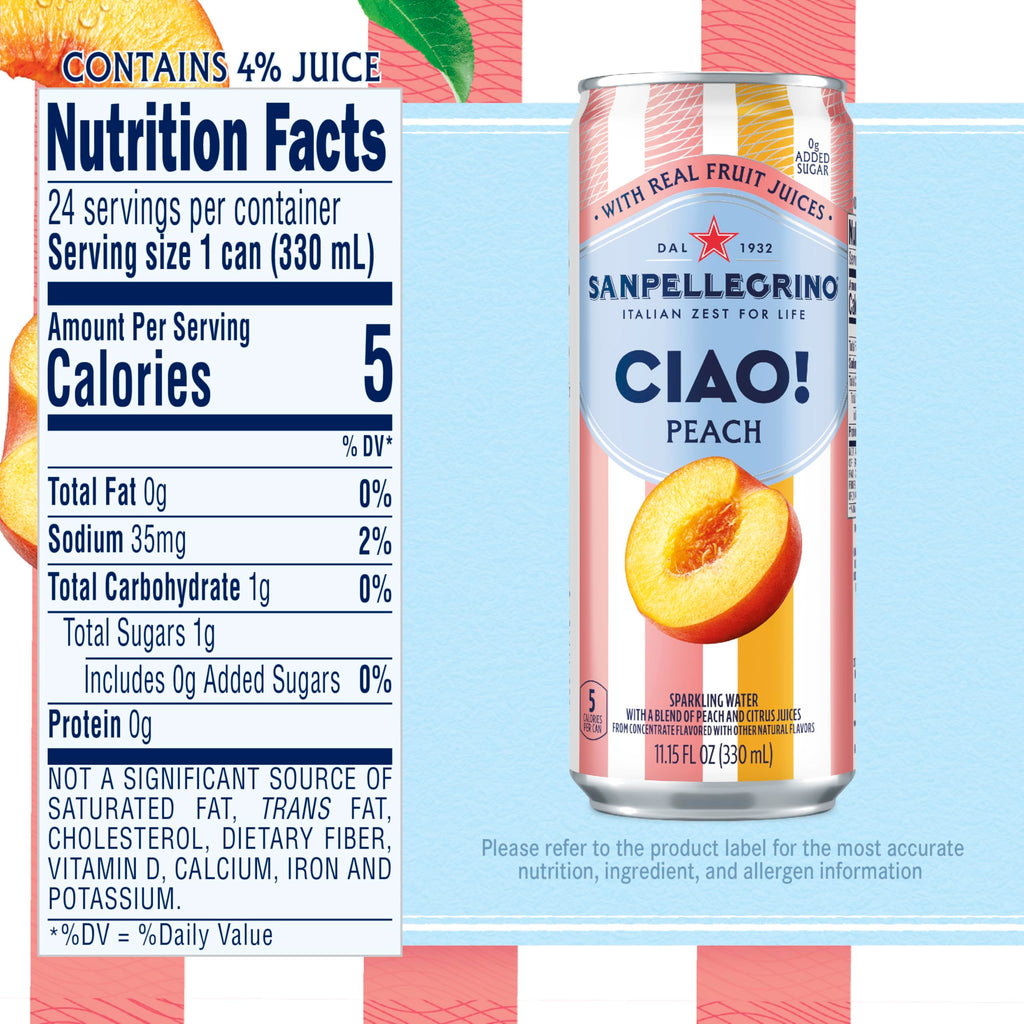 Peach Sparkling Water 24 Pack I659848